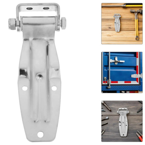 Heavy Duty Stainless Steel Door Hinges For Cargo Containers And Trailers Built Tough For Marine Use Rear Door Replacement Hinge 8x3.8x1 Inches Smooth Operation High Durability Minimal Wear, shown front view