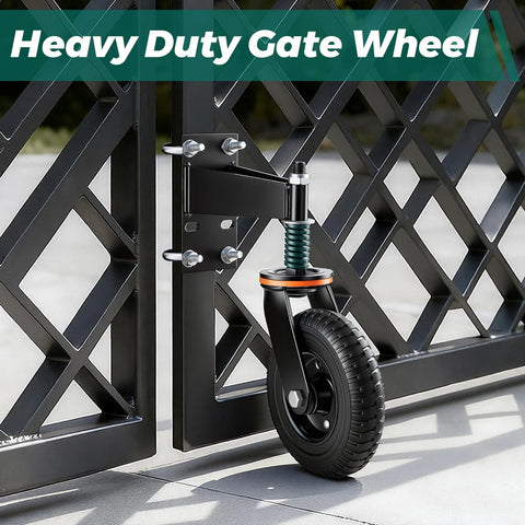 Heavy Duty Gate Wheel 8 Inch Gate Wheels For Wooden And Metal Tube Gates Spring Loaded Gate Caster With 600 Lbs Capacity