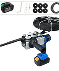 Real Deal Cordless Electric Threading Machine With Brushless Motor And Smooth Variable Speed Adjustment For Hassle Free Cable Drawing and Solid Home Outdoor Stringing with battery and accessories.