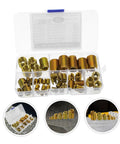 50-Piece Metric Thread Insert Kit For DIY Repairs, Assorted Helical Wire Inserts, Carbon Steel Self Tapping Thread Repair Tools, Screw Sleeve Insert Set For Damaged Threads, Quick Fix And Strong Hold, open case with assorted sizes