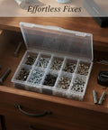 M2 To M20 Metric Fastener Set With Carbon Steel And Stainless Steel Screws Nuts In Storage Box For Furniture Assembly Cabinet Tightening Hinge Fixes And Everyday Home Fixups, open organizer in wooden drawer
