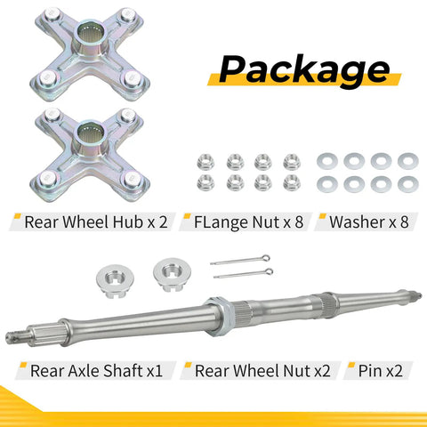 Heavy Duty Rear Axle Shaft And Wheel Hub Assembly Kit For Yamaha Warrior 350 Banshee 350 Atv 1987 2004 includes hubs and hardware.