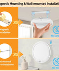 Installation methods for rechargeable motion sensor ceiling light with remote USB C battery powered LED, magnetic and wall-mounted options.