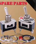 Two Toggle Switches with Washer and Labels, Three Pack Heavy Duty Toggle Switches 16A 250V AC SPST Two Pin Momentary On Off