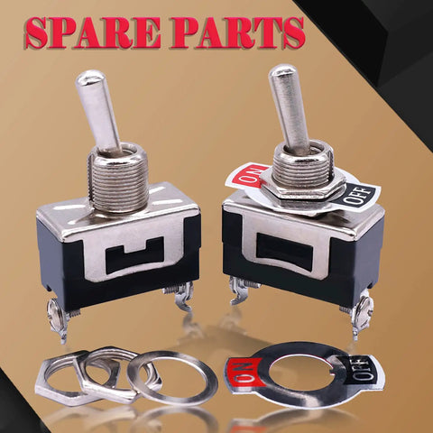 Two Toggle Switches with Washer and Labels, Three Pack Heavy Duty Toggle Switches 16A 250V AC SPST Two Pin Momentary On Off
