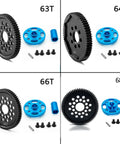 63T Hardened Machined Steel Spur Gear For Tamiya TT02 RC Car Black Upgrade Part Replacement TAM54500 Compatible with other gears.
