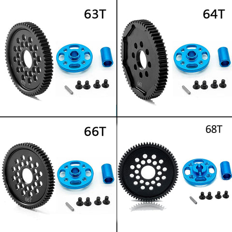 Rc Car Metal Spur Gear 64T For Tamiya TT02 High Speed Gear Set TAM54500 Replacement Part Black Hardened Steel