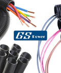 Half Inch By Twenty Five Foot Split Wire Loom Tubing For Industrial And Automotive Wires with multicolored cables