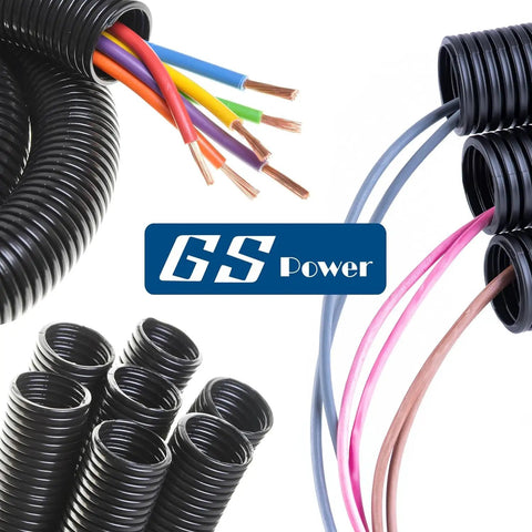 Half Inch By Twenty Five Foot Split Wire Loom Tubing For Industrial And Automotive Wires with multicolored cables