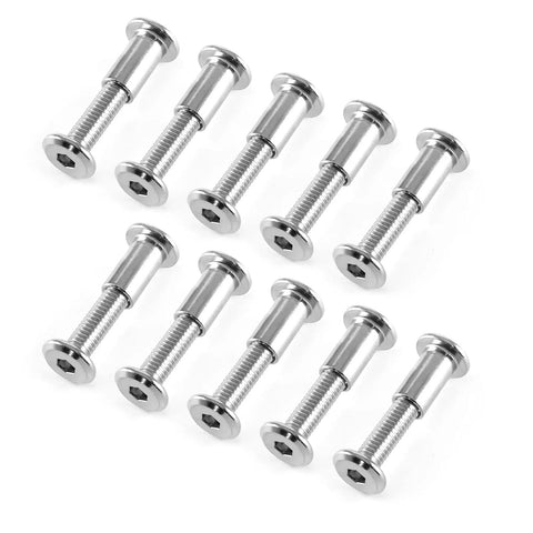 Complete Set Of Heavy Duty M6x25mm Hex Socket Cap Bolts With Allen Wrench And Barrel Nuts Zinc Steel furniture hardware displayed.