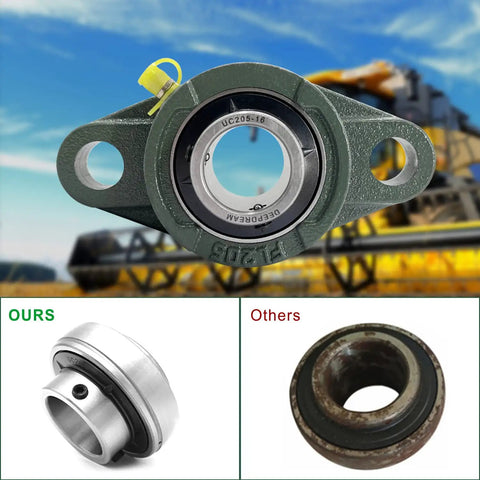Heavy Duty Pillow Block Bearing Set Pack Of 4 With 1 Inch Bore Chrome Steel Self Aligning Flange Mounted Block Bearings For Industrial Machinery And Shaft Support
