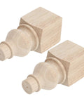 Solid Wood Furniture Legs Set 5.9 Inch Round Unfinished Sofa Feet For Bench And Coffee Table With Carved Surface