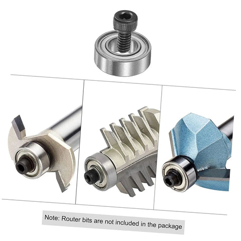 Top Mounted Router Bit Bearings Kit for Woodworking Milling Cutters Replacement Ball Bearings Guide Id Od Pro Grade Steel Construction