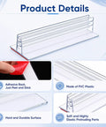 25 Pack Adhesive Base Sign Holders With Strong Backing For Counters And Shelves, Multipurpose Sign Displays For Restaurants, Retail And Warehouses, Easy Peel And Stick, 1 By 3 Inch, PVC with adhesive back