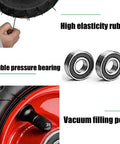Rock Solid Heavy Duty Replacement Rubber Caster Wheels 8 Or 10 Inch Swivel Rollers With Locking Brake Premium Steel Base close-up of rubber wheel features.