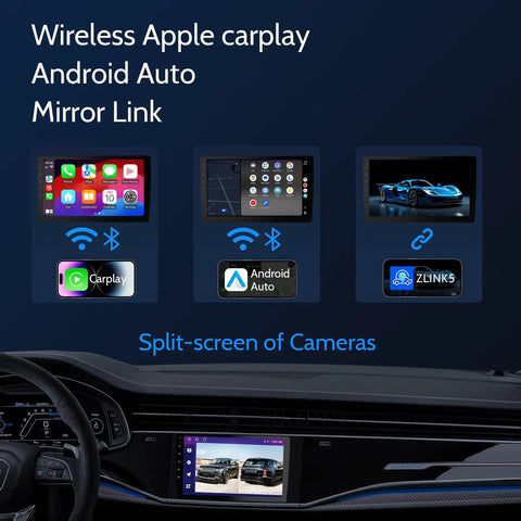 Touchscreen display of 10.1 Inch Double Din Car Stereo With Wireless CarPlay And Android Auto HD