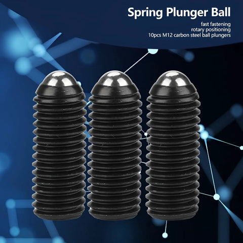 10 Pack M12x30mm Screw Thread Ball Spring Plungers Alloy Steel Positioning Detent Locking Pins For Workshop Clamps Tool Setup
