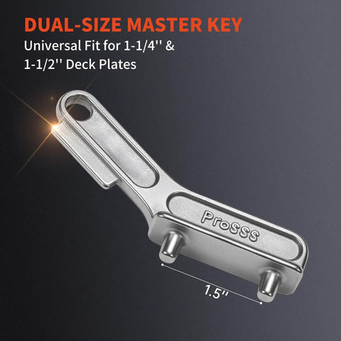 Marine Grade 316 Stainless Steel Deck Fill Key For Boats, Polished Gas Cap Key Set, dual-size with silver finish