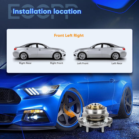 Plug And Play Wheel Hub And Bearing Assembly Front Left Right 6 Lug 950-004 With Tone Ring ABS Sensor installation diagram