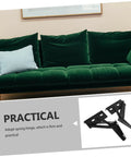 ARTIBETTER 2pc folding sofa hinges in black metal for space-saving furniture storage (collage with green sofa).