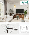 Living room scene featuring the Trusted Plug And Play Pendant Cord For Hanging Paper Lanterns And Instant Room Glow Ups.