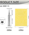 Pack Of 10 900M Internally Heated Solder Tips For Electrical Solder Stations With Cleaning Sponge Pad dimensions diagram