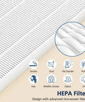 Close-up of HEPA Replacement Filter H 116130 for AM80 Air Purifier, showing advanced non-woven fabric for dust and allergen capture.