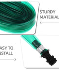 Flat Soaker Hose With Perforated Holes For Even Yard Watering Flexible PVC Low Profile Sprinkler Hose 7.5m close-up of material and connector