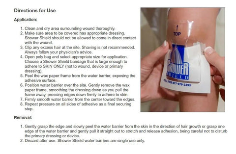 PICC Line Moisture Barrier 9 By 9 Inch Waterproof Dressing Cover applied on arm for shower protection
