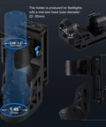 Flashlight holder dimensions for Rugged 1200 Lumen Tactical LED Flashlight With Duty Belt Holster