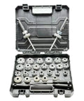 Premium Diamond Valve Seat Reamer Repair Kit For Family Cars 22mm To 38mm Hard Alloy Cutter Tool With Complete Storage Case Fix Minor Engine Jobs Without The Shop Hassle. open case with hard alloy cutters and reamer heads