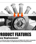 Six Pack Trailer Wheel Studs 1/2 20 UNF 2.11 Inch Long Heavy Duty Lug Bolts in installation process