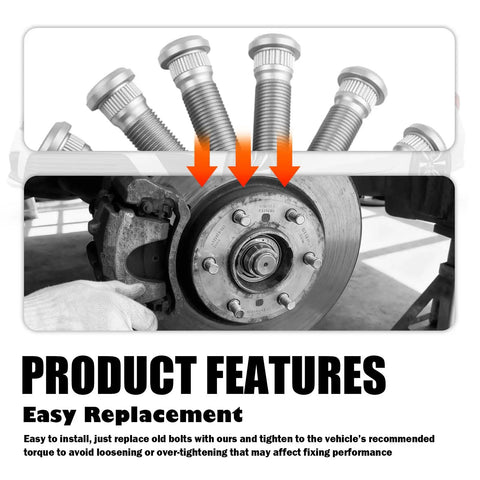 Six Pack Trailer Wheel Studs 1/2 20 UNF 2.11 Inch Long Heavy Duty Lug Bolts in installation process