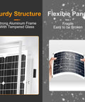 Keep Your Road Ready Setup Running Smooth With This Hella Efficient 10W Monocrystalline Solar Panel Battery Charger For Rvs Trucks And Boats showing sturdy aluminum frame and flexible panel.