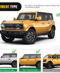 Ford Bronco 2021 2-door and 4-door fitment types with exclusion for Bronco Sport