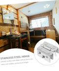 Double-sided stainless steel hinges for glass doors, 2pcs set; close-up view.