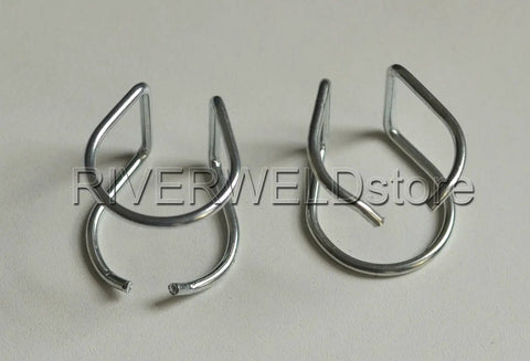 Two silver stand-off guides for S45 plasma cutter torch head fit S25 and Trafimet CB70 Cebora CP70 torch C1394 style compatible accessories