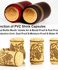Top Shelf Home Winemaking Gear 100 Natural Wine Corks Plus 100 Heat Shrink Caps on display showing sealing methods and usage.