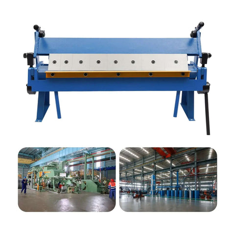 Beefy 24 Inch Pan And Box Brake For Sheet Metal Bending Heavy Duty Steel Tool With Removable Fingers in workshop setting