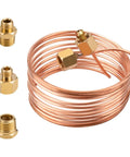 Oil Pressure Gauge Tubing Kit 72 Inch Universal Fit With Copper Tube And Threaded Brass Parts for Cars Trucks Tractors.