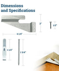 Dimensions and specifications of Boss Level Picture Hangers For Drywall And Plaster, Heavy Duty Self Leveling Brackets Hold Up To 60 Lbs.