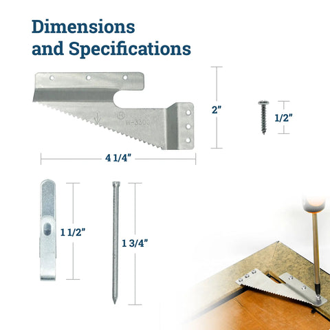 Dimensions and specifications of Boss Level Picture Hangers For Drywall And Plaster, Heavy Duty Self Leveling Brackets Hold Up To 60 Lbs.