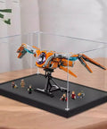 Epic Clear Acrylic Display Case For Airships Model 76193 with a model airship and figures, 25.5x15.7x11 inches, on a table.