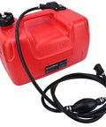 Three Gallon Portable Boat Gas Tank 12L Marine Gas Tank with black fuel line connector hose for outboard motors