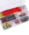 840 Piece Jumper Wire Kit With 14 Length Values From 2mm To 125mm Solderless Flexible Breadboard Cables For Tinkering Male To Male 24 AWG U Shaped Leads And Preformed Right Angled Ends in plastic box