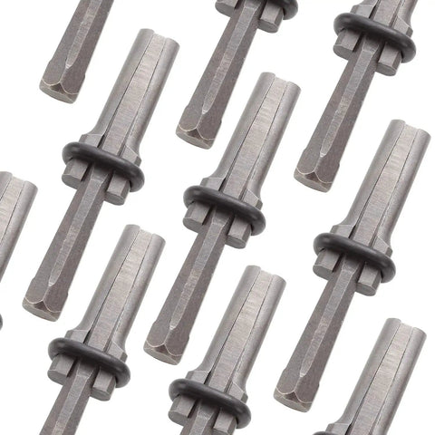 Heavy Duty Beefed Up Wedge And Feather Shims Set 10 Pack Five Eighth Inch Plug Shim And Wedge for stone splitting, durable steel view