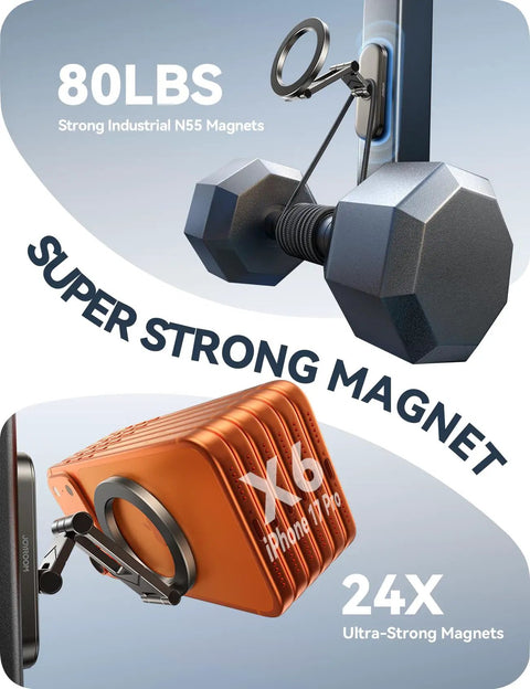 Upgraded Magnetic Golf Cart Phone Holder With Tri Fold All Alloy Arms And 360 Degree Rotating Base MagSafe Compatible For IPhone 12 Through 17 Fits Club Car EZGO Yamaha Perfect For GPS Navigation Swing Tutorials And A Dad Friendly Fathers Day Gift holding heavy weight with strong magnet