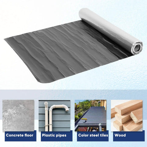 Top Shelf Self Adhesive Roofing Felt Repair Tape Built Badass To Stop Leaks And Seal Surface Cracks Fast For Flat Roofs And Decks on a concrete floor.
