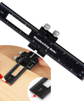 Pro Grade Precision Pocket Ruler Set 3 Pack For Woodworking Scribing And Marking Tools shown marking wood with inch scale