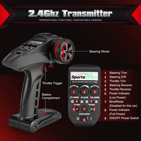 2.4Ghz transmitter for 4X4 Off Road Brushless RC Short Course Truck 1 14 Scale Blazing Speed Up To 60kmh With 3S Battery